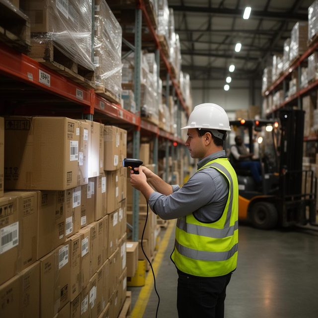 Profissional de Logística em situação de trabalho