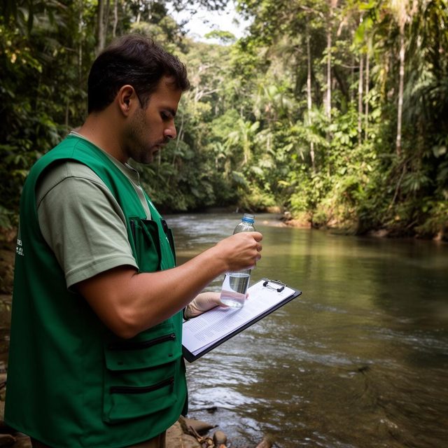 Profissional de Meio Ambiente em situação de trabalho