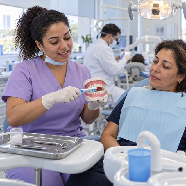 Profissional de Saúde Bucal em situação de trabalho