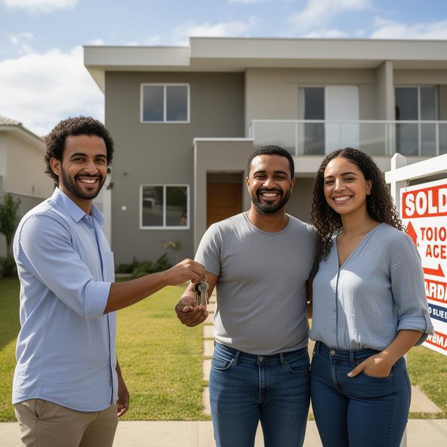 Profissional de Transações Imobiliárias em situação de trabalho