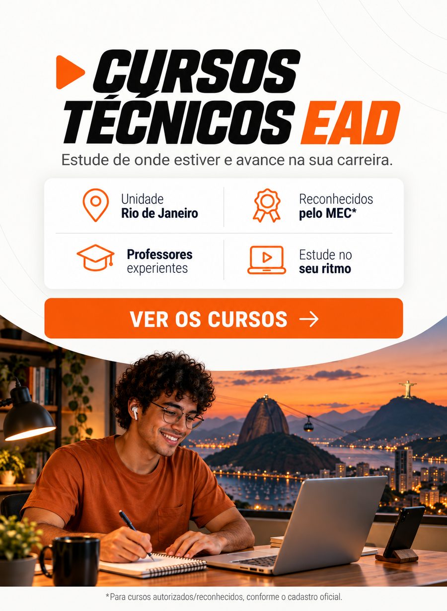 Cursos Técnicos EAD da Unicorp, unidade Rio de Janeiro: reconhecidos pelo MEC,
                  professores experientes, estude no seu ritmo. Ver os cursos.